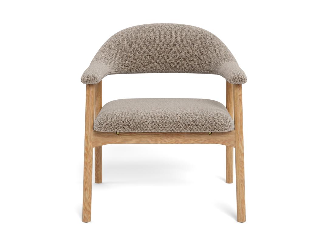 Fauteuil Gerado Eikenhout en Bouclé, kleur Beige