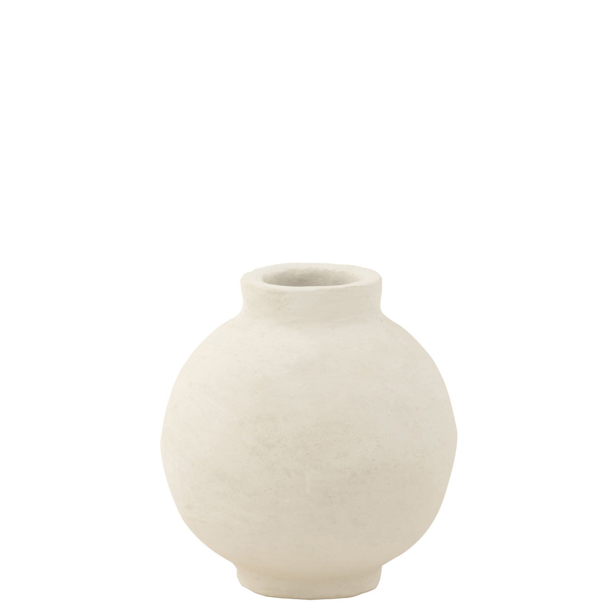J-Line Pot Glad Sphere Papier-maché Wit