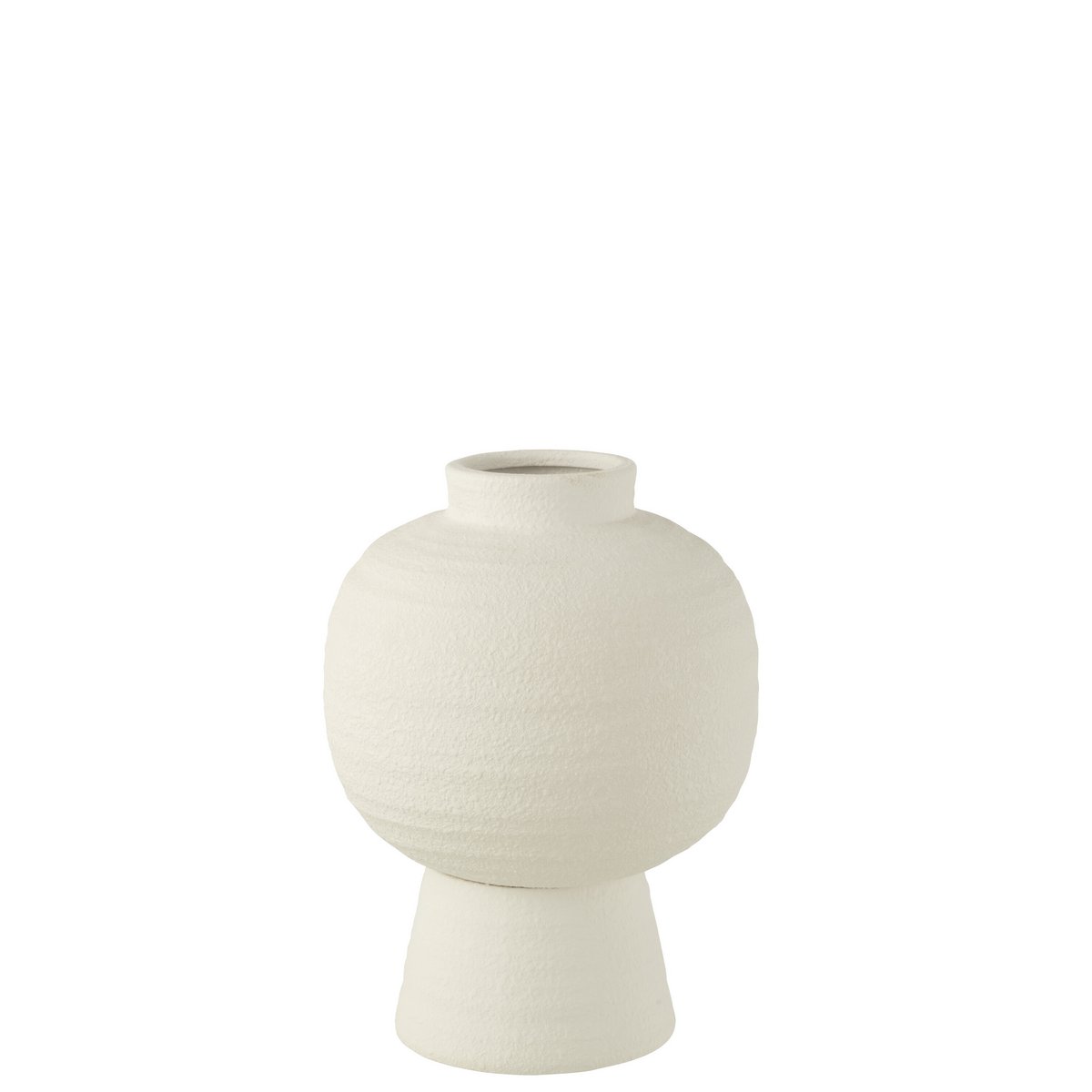 J-Line vaas Lantaarn Klei - bloemenvaas - wit - small - 33 cm