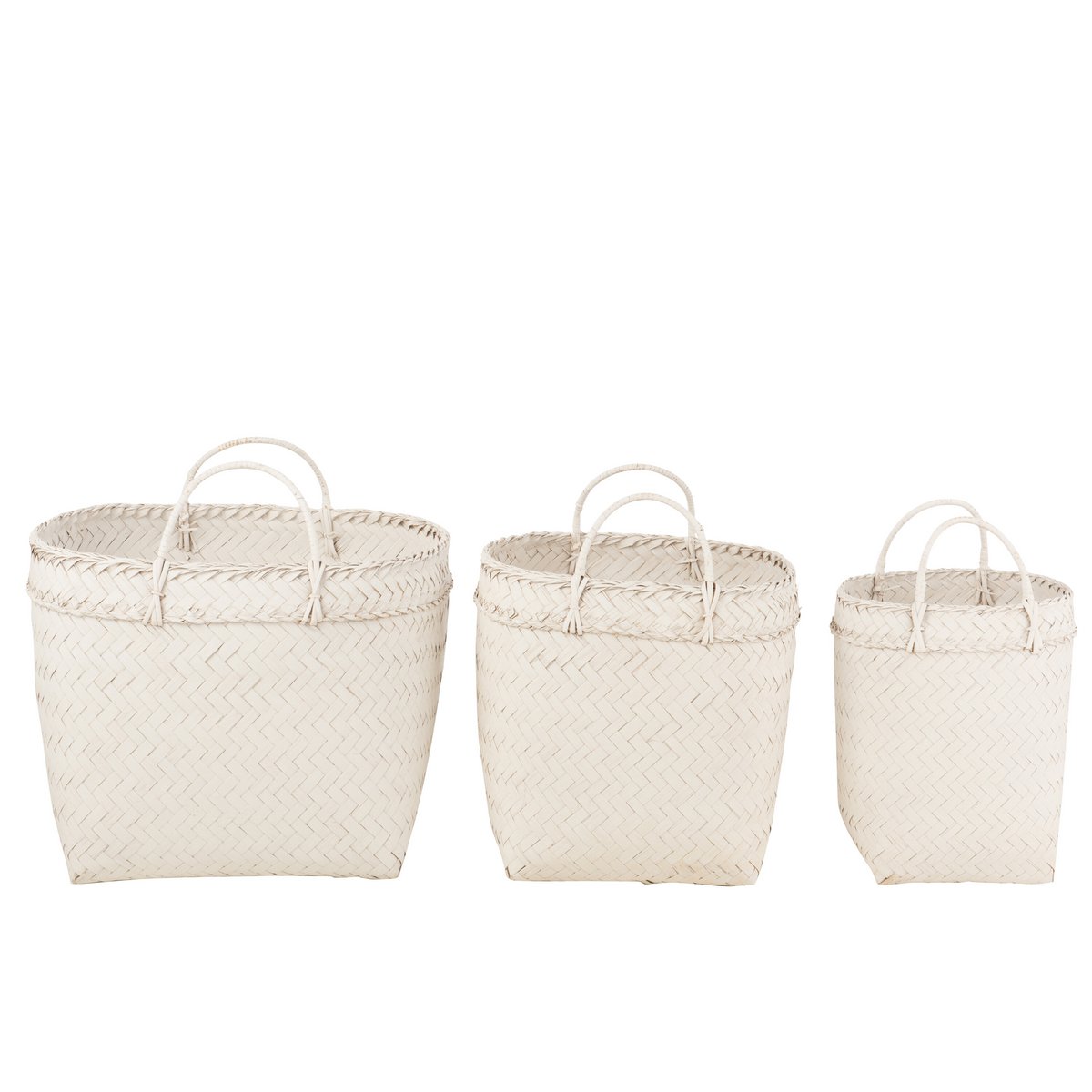 J-Line manden Vierkant - rotan - wit