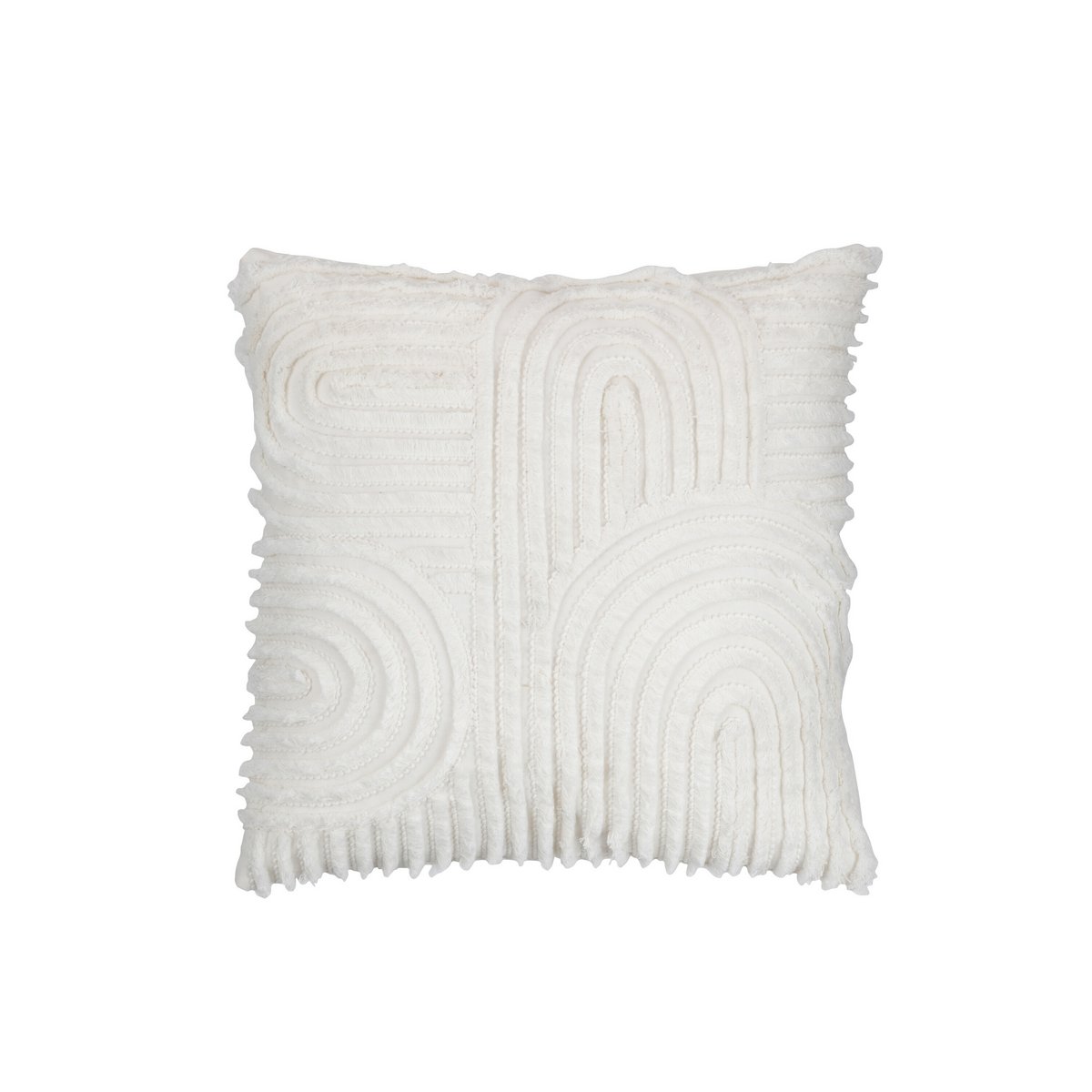 J-Line kussen Boog Vierkant - polyester - wit