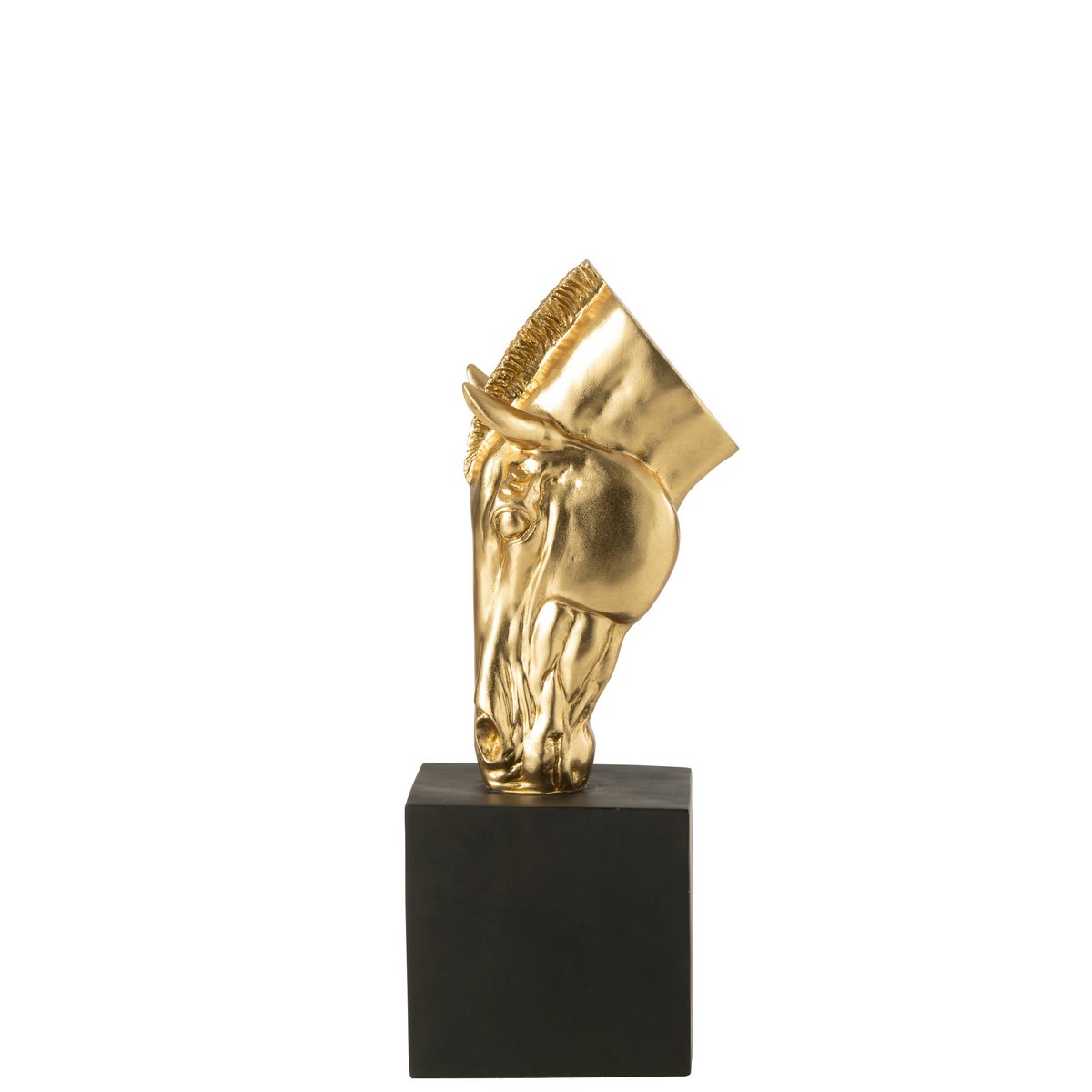 J-Line figuur Paard Op Voet - polyresin - goud/zwart - S