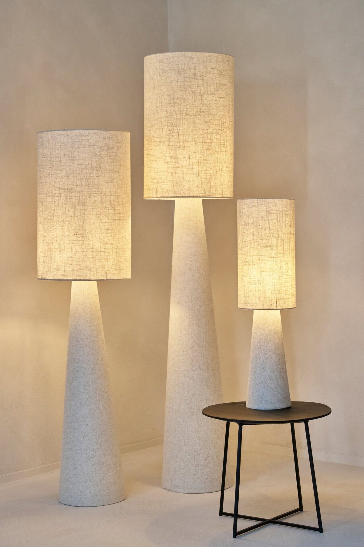 Vloerlamp Cloth – Beige – Medium