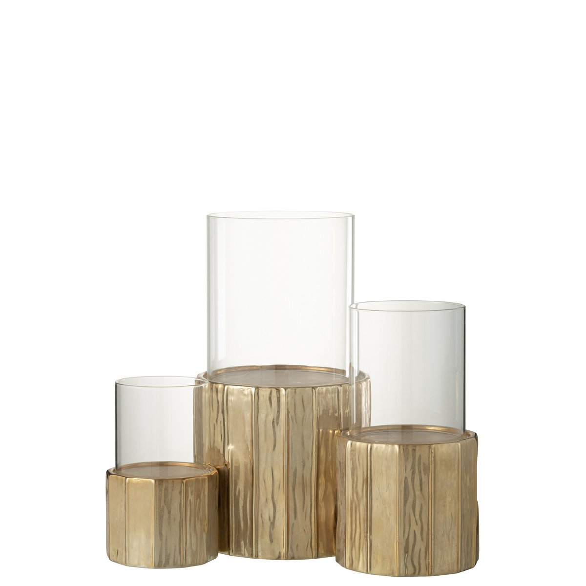 J-Line kaarshouder - theelichthouder - goud - large
