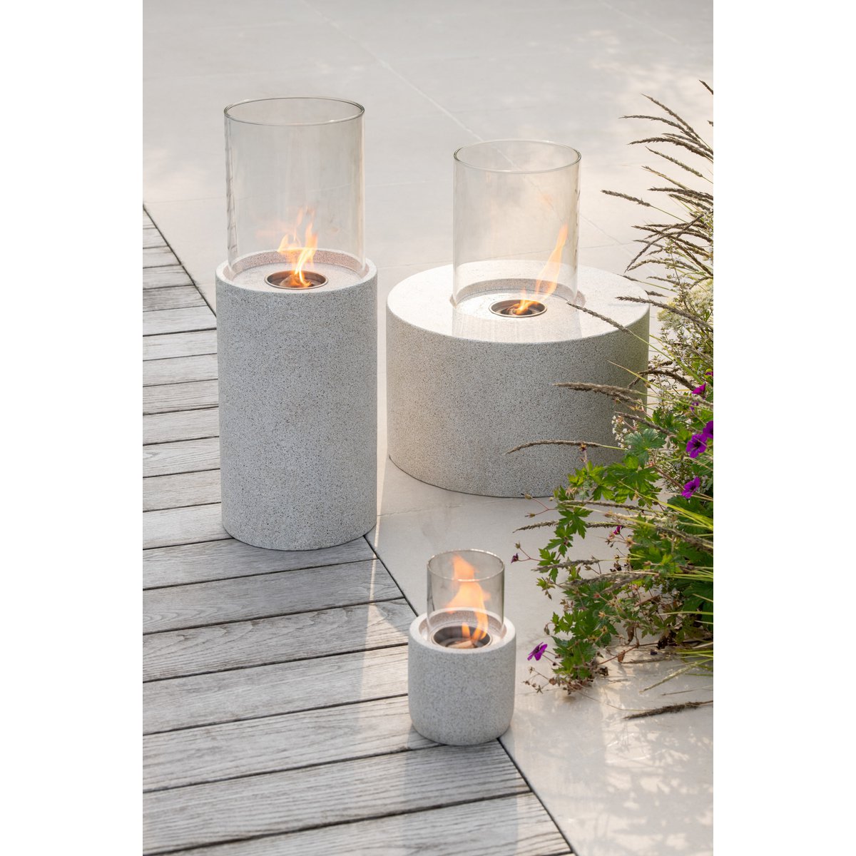 J-Line Tafelhaard Bio-Ethanol Rond Mgo Grijs