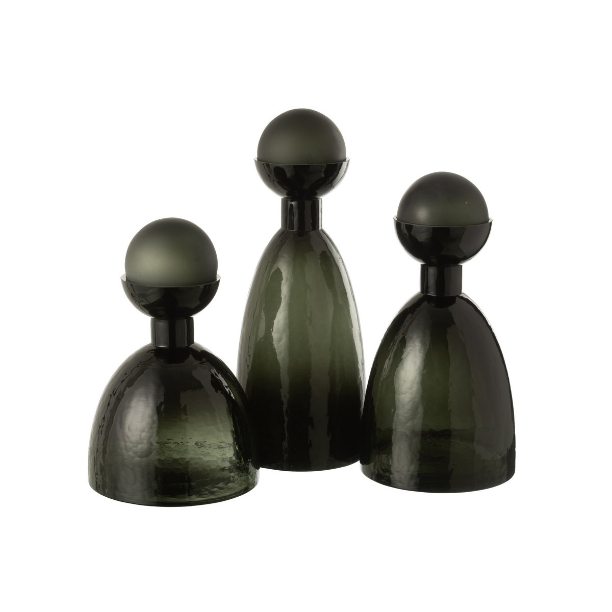 J-Line Vaas Fles+Dop Adria Glas Donkergroen Large