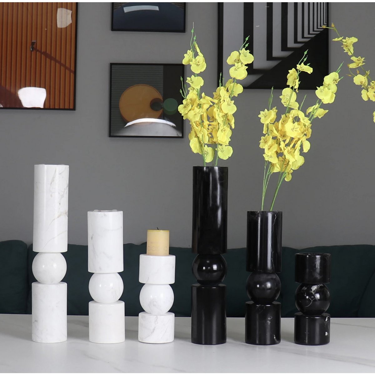 KANDELAAR | MARBLE | WHITE M