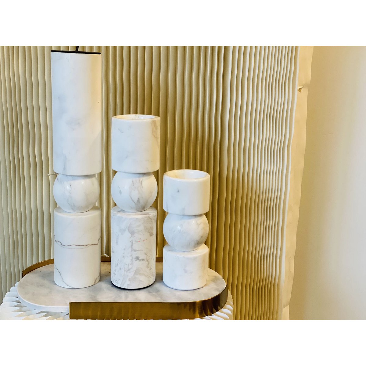 KANDELAAR | MARBLE | WHITE M