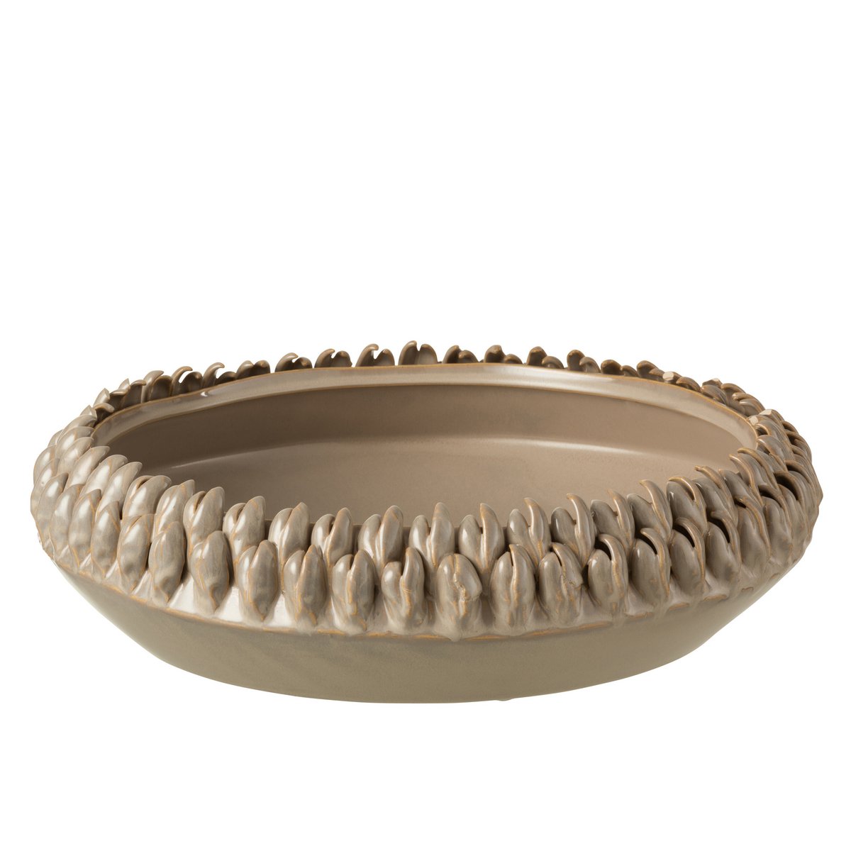 J-Line schaal Ibiza - keramiek - grijs - large - Ø 36.50 cm