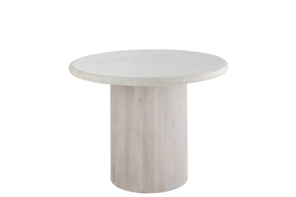 Ronde Eettafel Marmer – Off-White