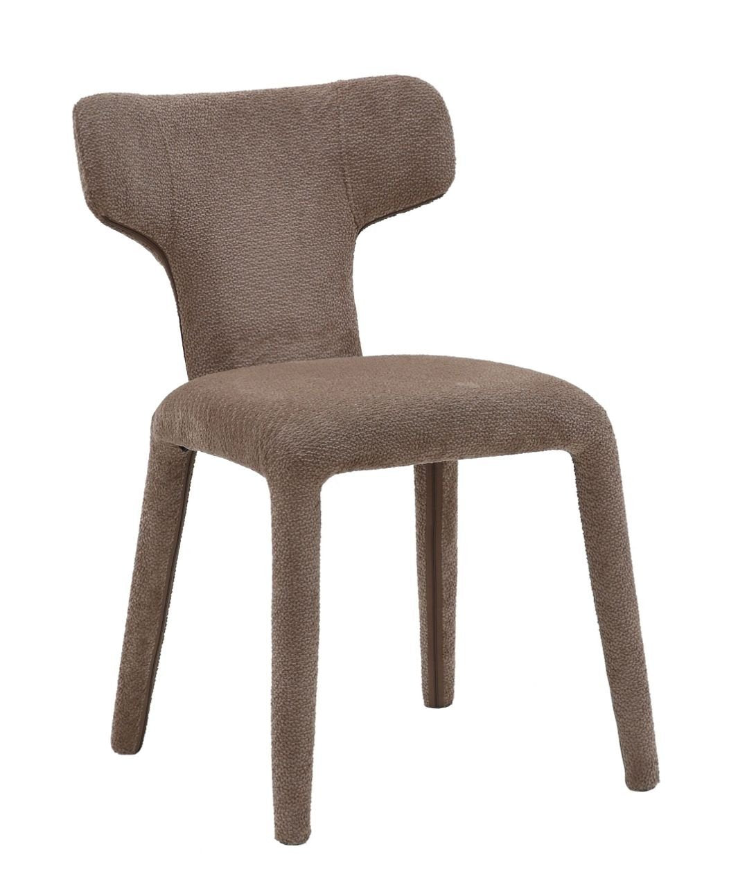 Japandi eetkamerstoel bruin volledig gestoffeerd – minimalistisch design met comfortabele zit