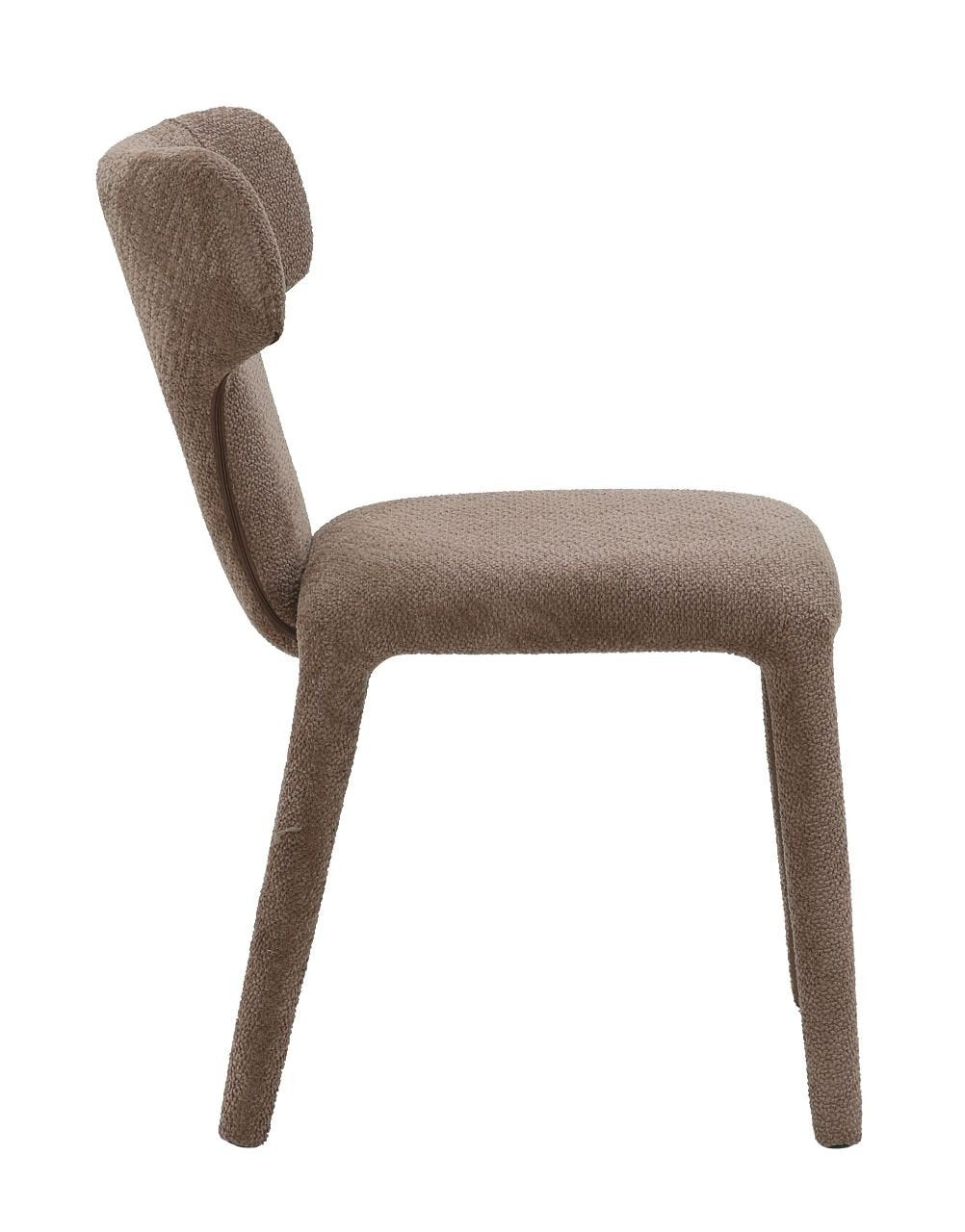 Japandi eetkamerstoel bruin volledig gestoffeerd – minimalistisch design met comfortabele zit