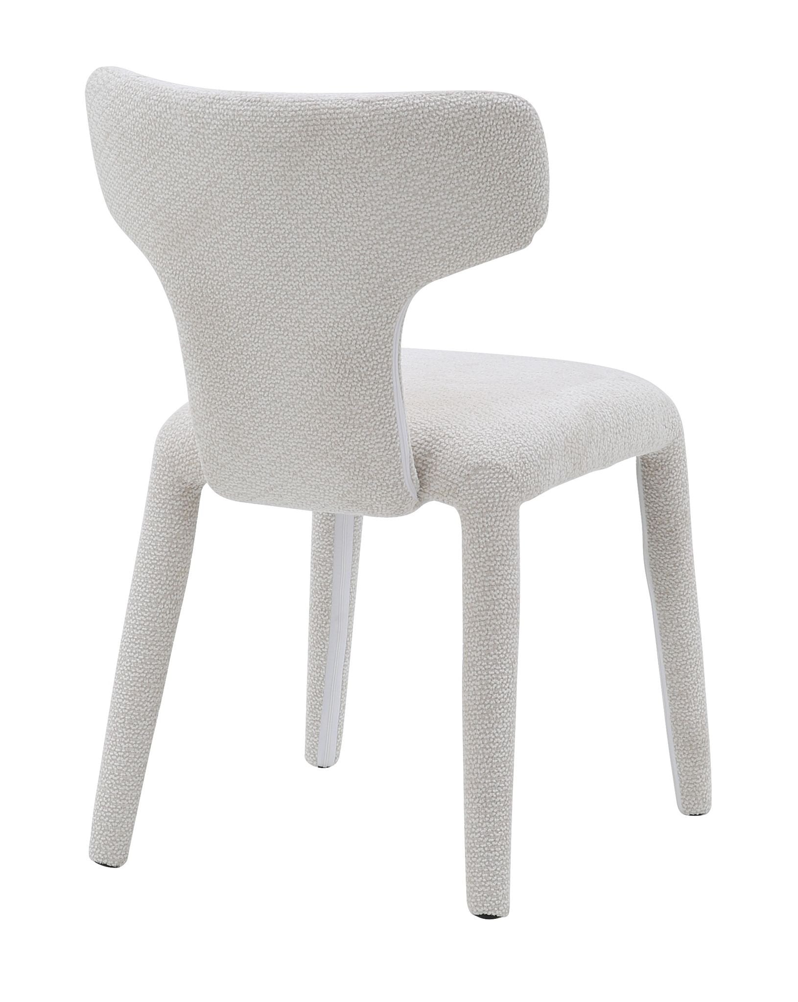 Japandi eetkamerstoel wit volledig gestoffeerd – minimalistisch design met comfortabele zit