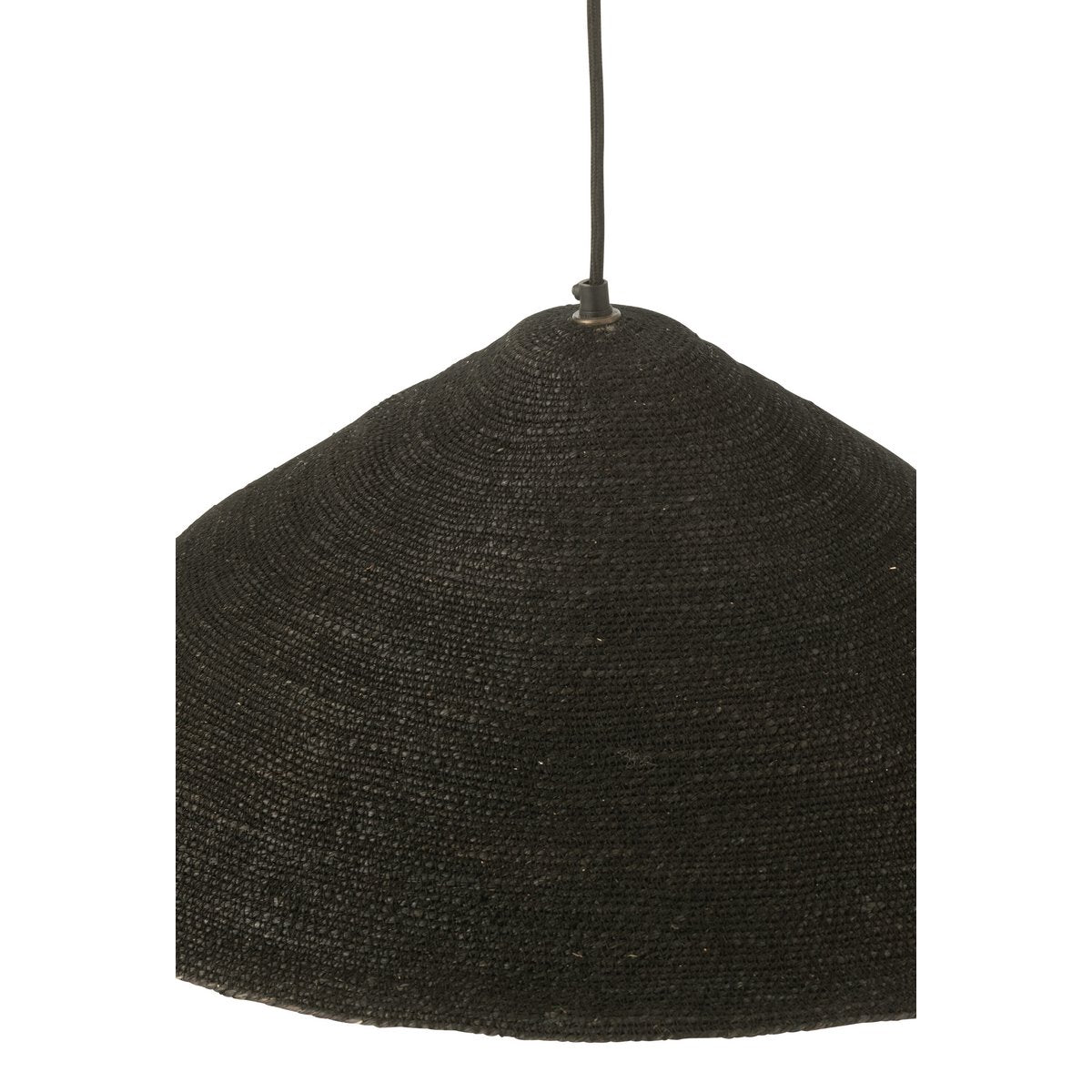J-Line Hangende Lamp Hoed Moonj - jute - zwart - small