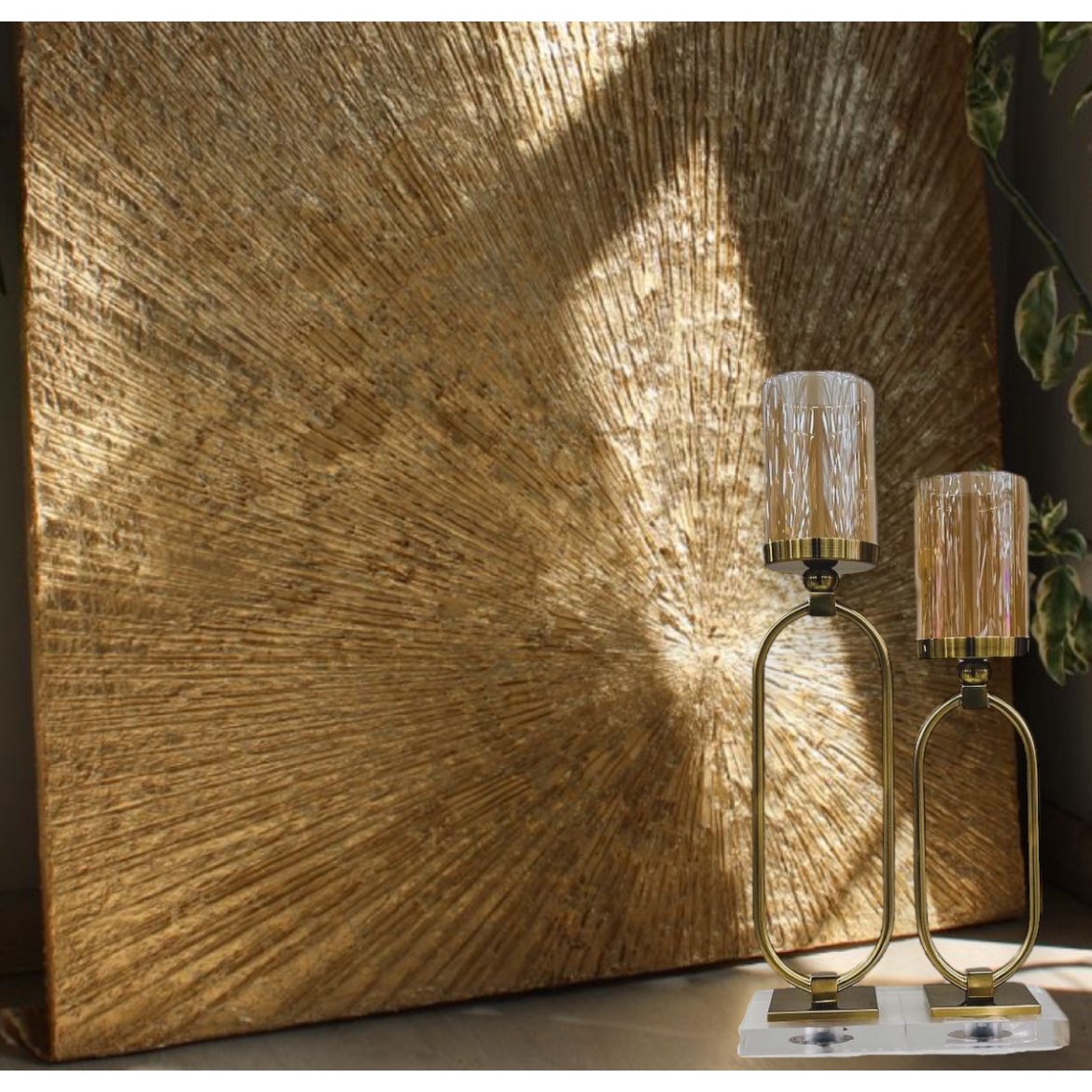KANDELAAR | GLAS | GOUD| KLEIN/S