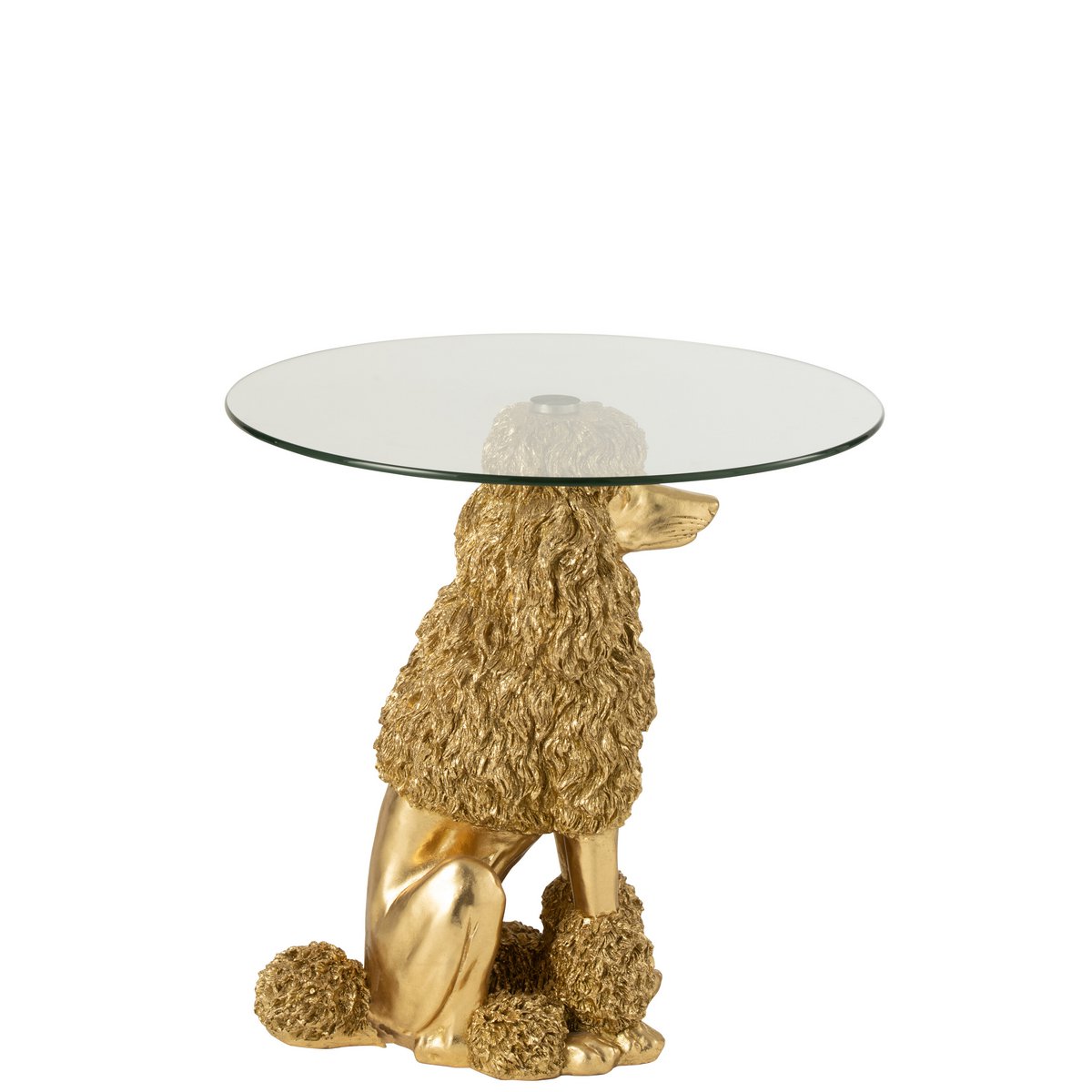 J-Line bijzettafel Poedel Rond - polyresin - goud