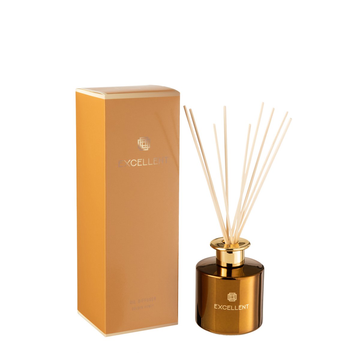 J-Line geurstokjes Excellent - Golden Honey - glas - oker