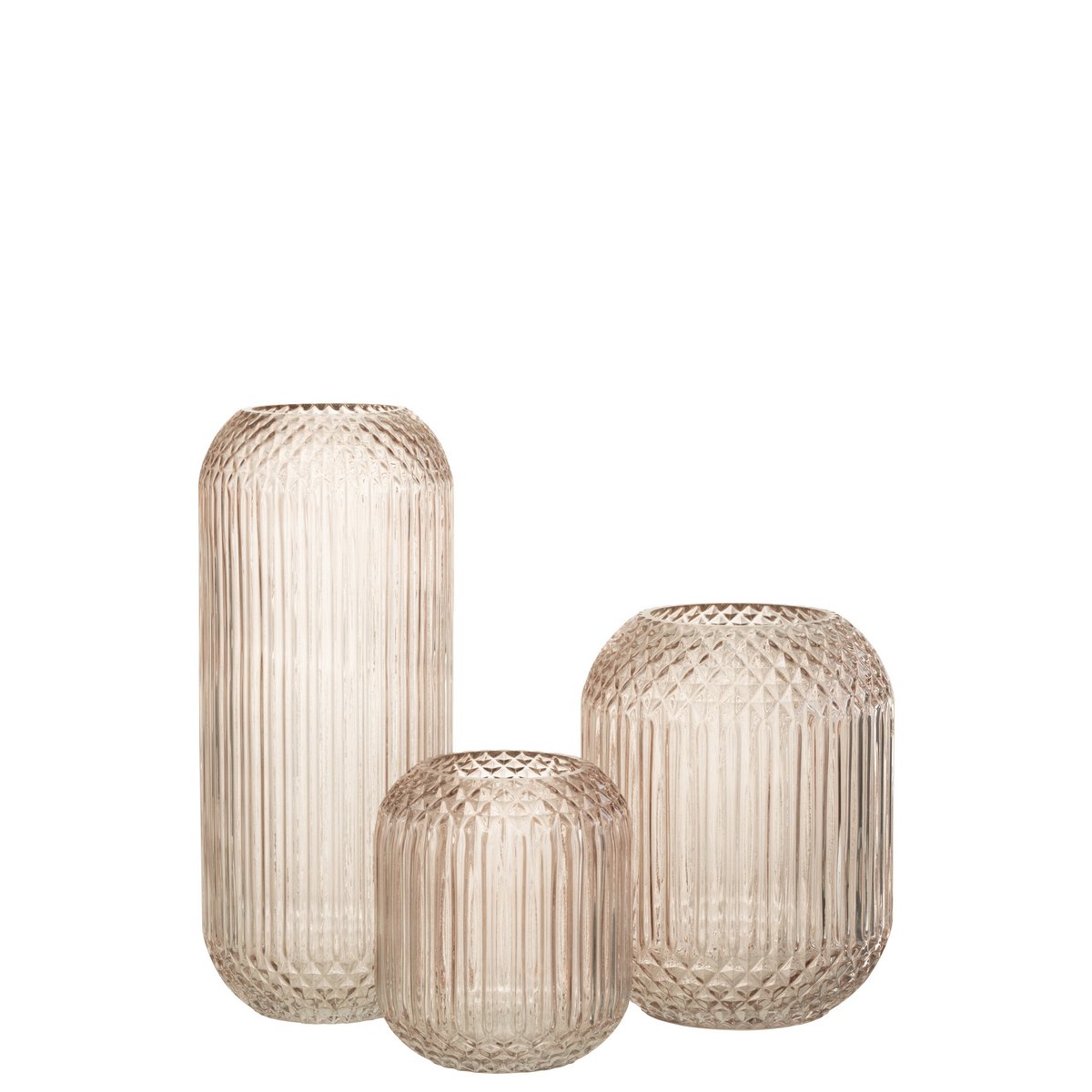 J-Line vaas Yuan - glas - beige - large