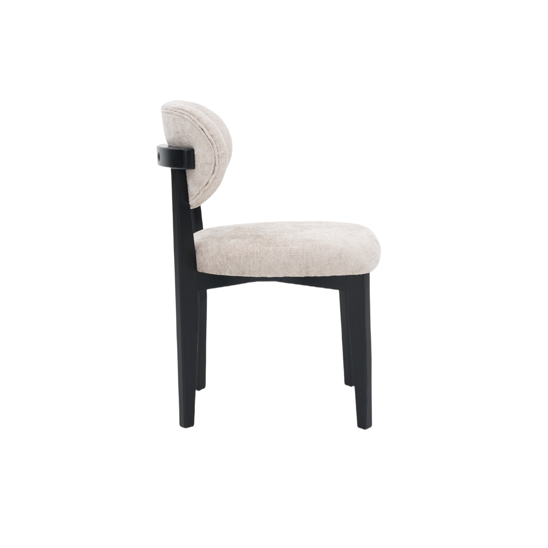 Eetkamerstoel Silla – Taupe met Zwarte Poten