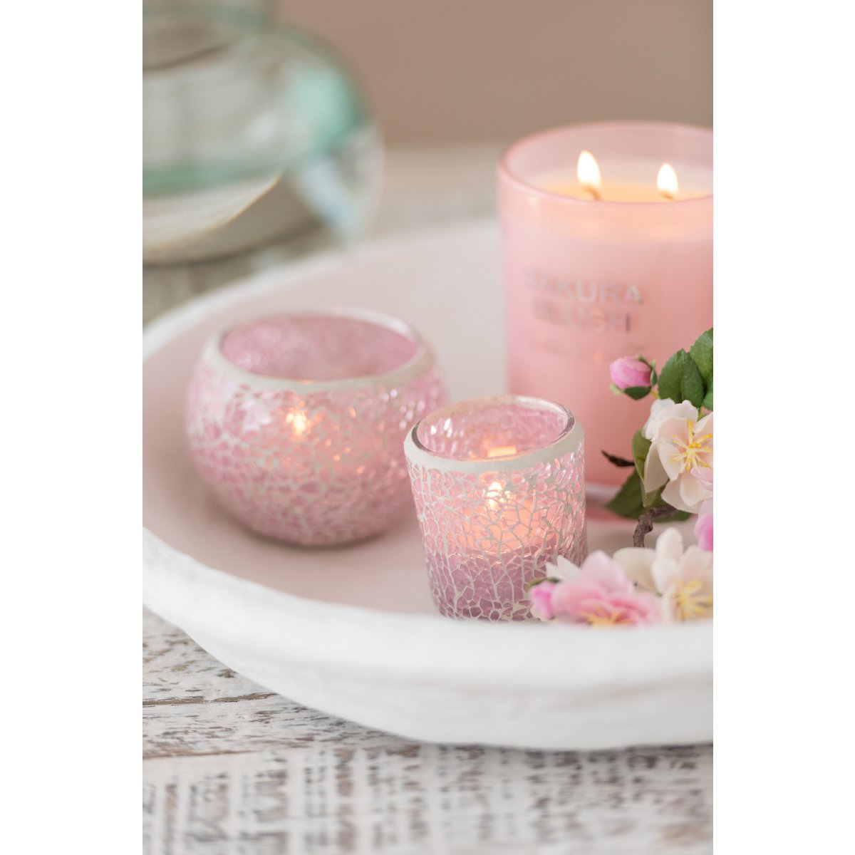 J-Line Set Van 3 Schalen Chad Papier Mache Wit