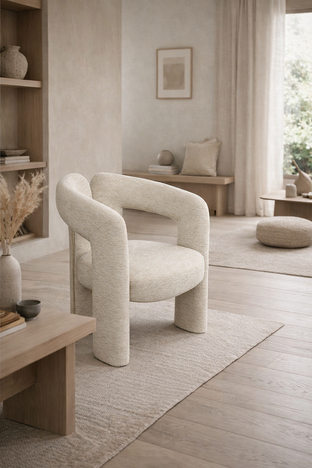 Japandi Eetkamerstoel – Licht Beige