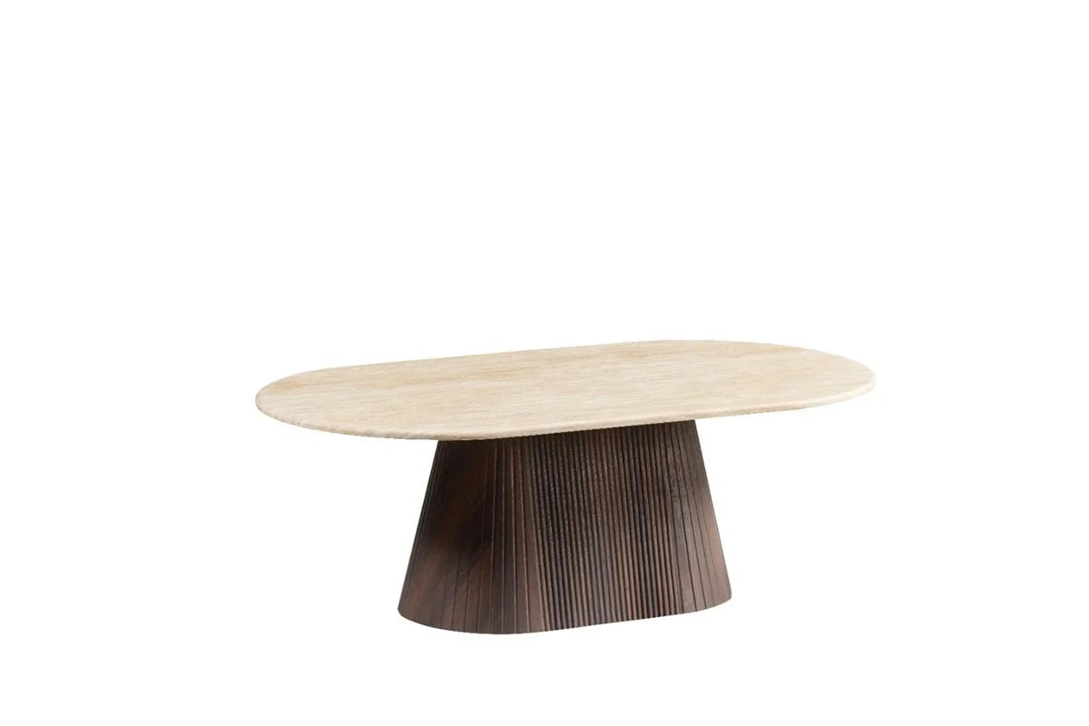 De KIMBERLY Brown CT Oval salontafel 130x70x45