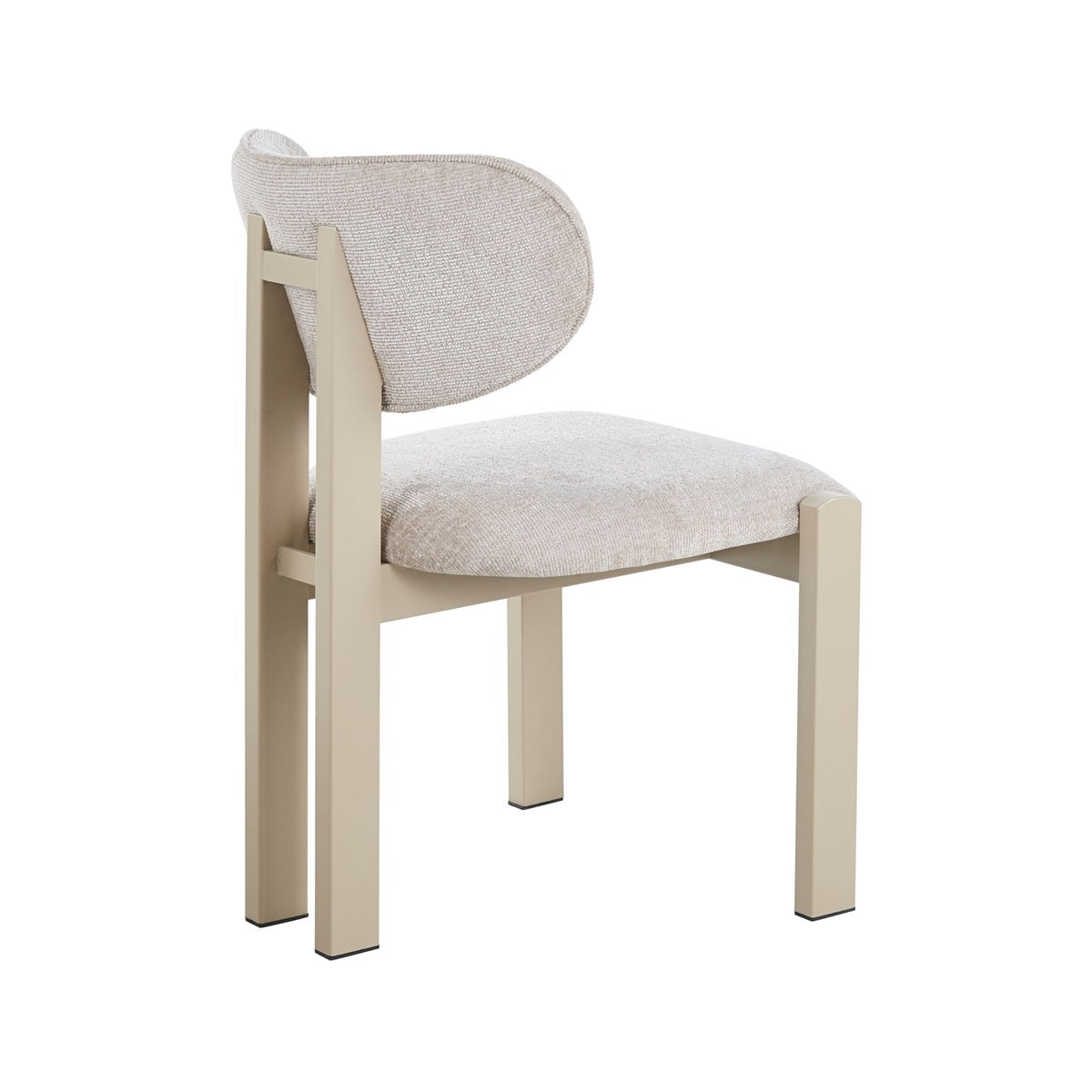 Eetkamerstoel DESIREY CHAMPAGNE MTL BEIGE-04 | Japandi Stoel met Metalen Frame