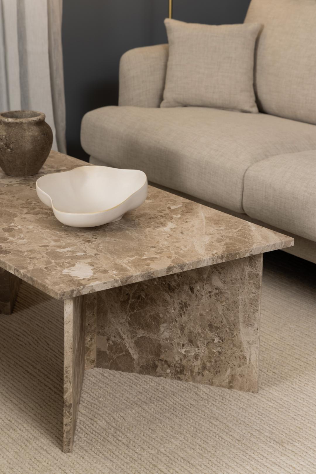 Stone Salontafel - Rechthoekig - Bruin