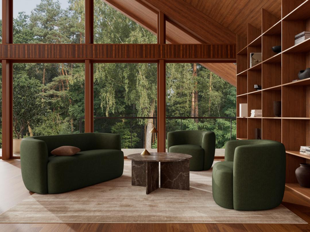 Ronde Salontafel Shaunika Marmer, 90cm – Bruin