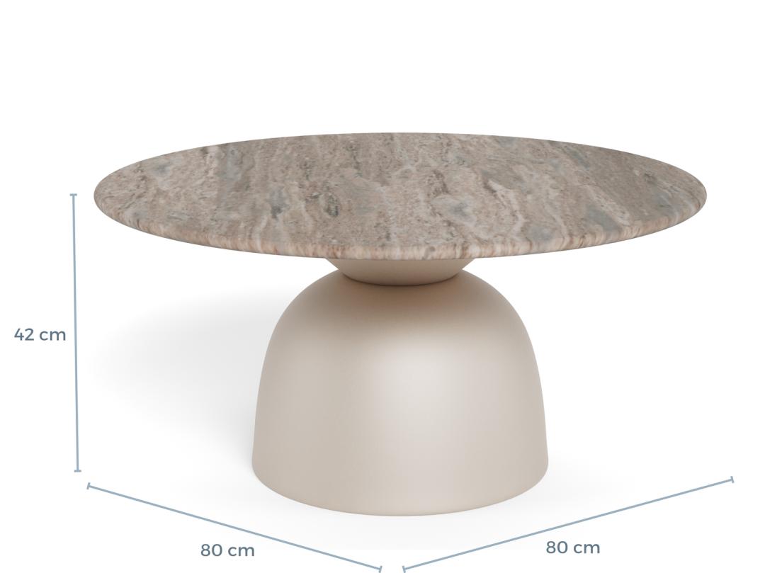 Ronde Salontafel Chardai Marmer, 80cm