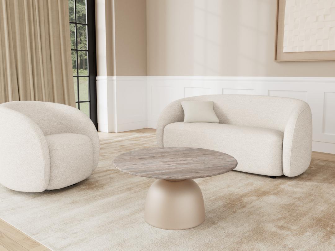 Ronde Salontafel Chardai Marmer, 80cm