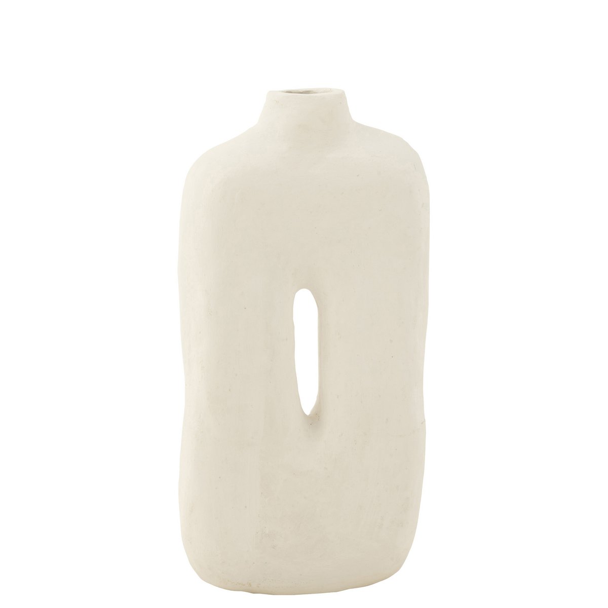 J-Line vaaspot Vierkant - papier maché - wit