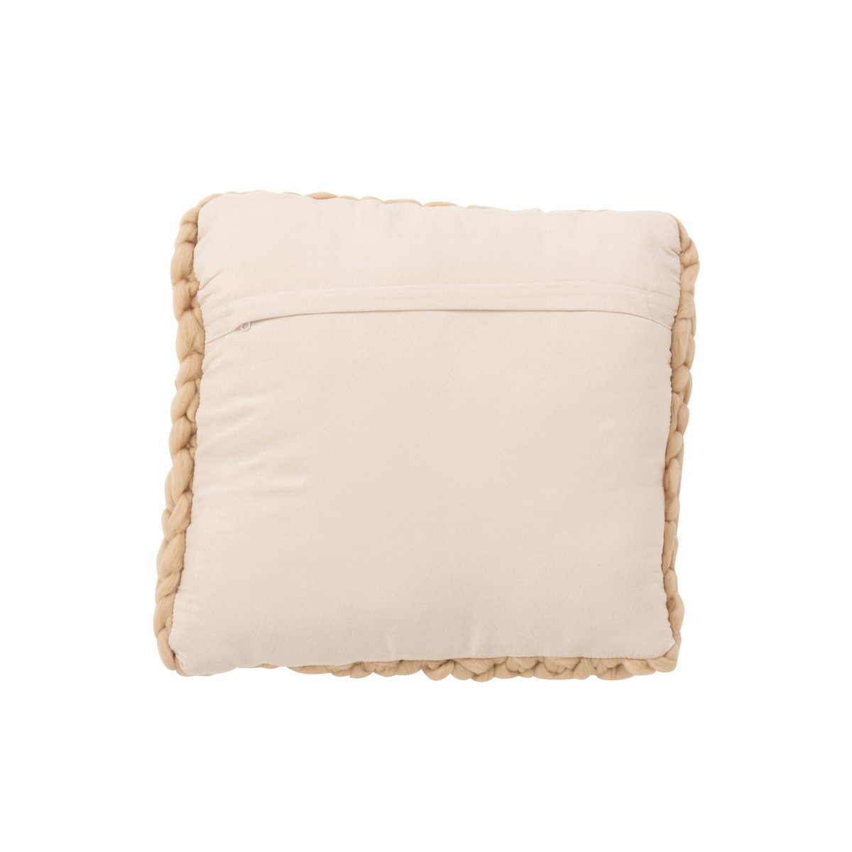 J-Line kussen Gebreid Acryl - polyester - creme