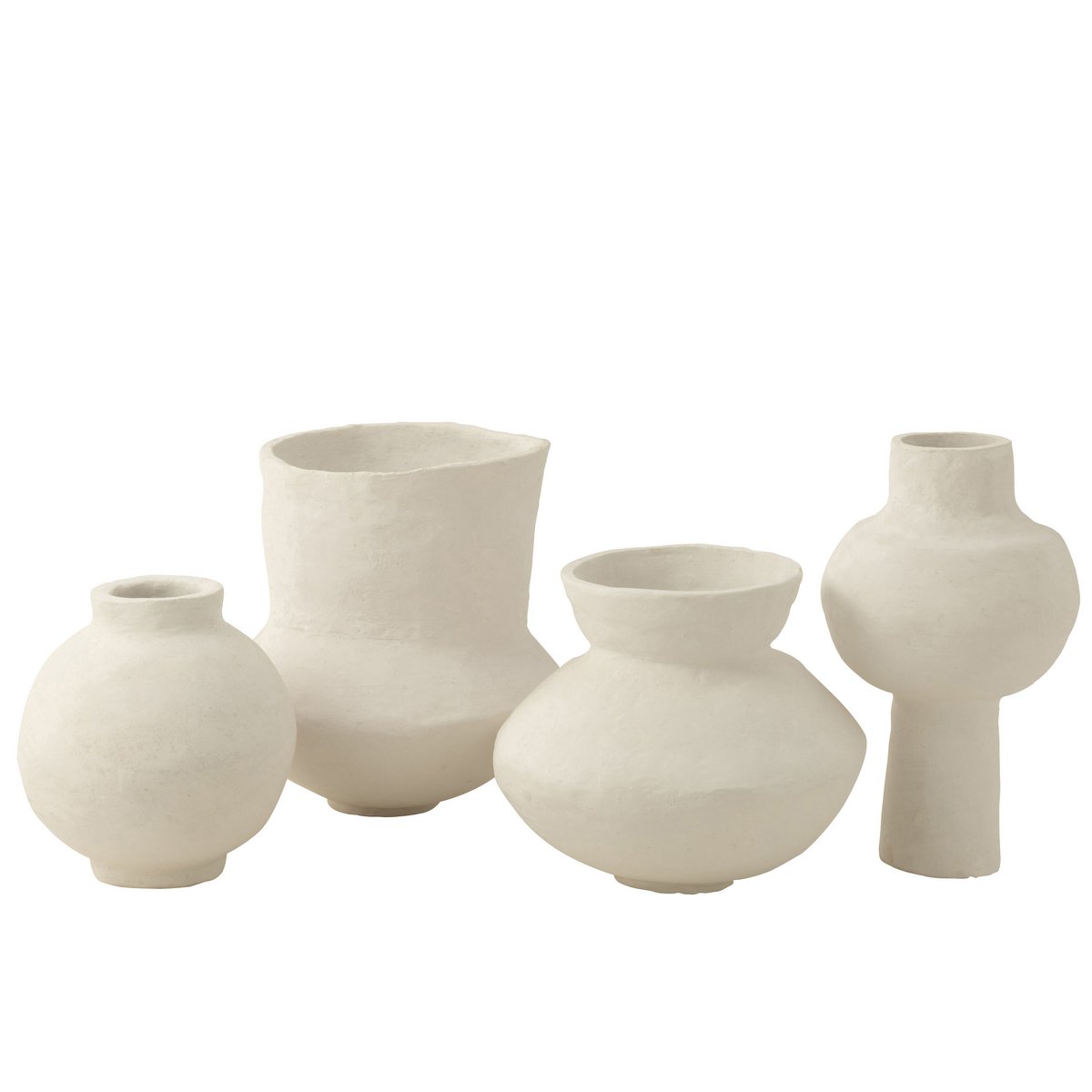 J-Line Pot Origineel Papier-maché Wit