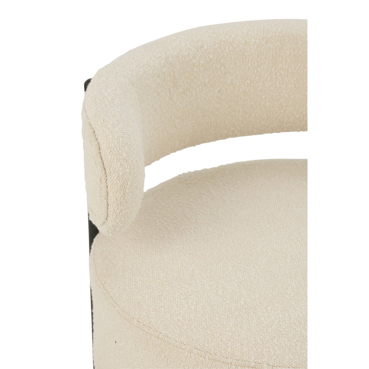 J-Line Loungestoel Boucle Multiplex/Polyester Wit/Zwart