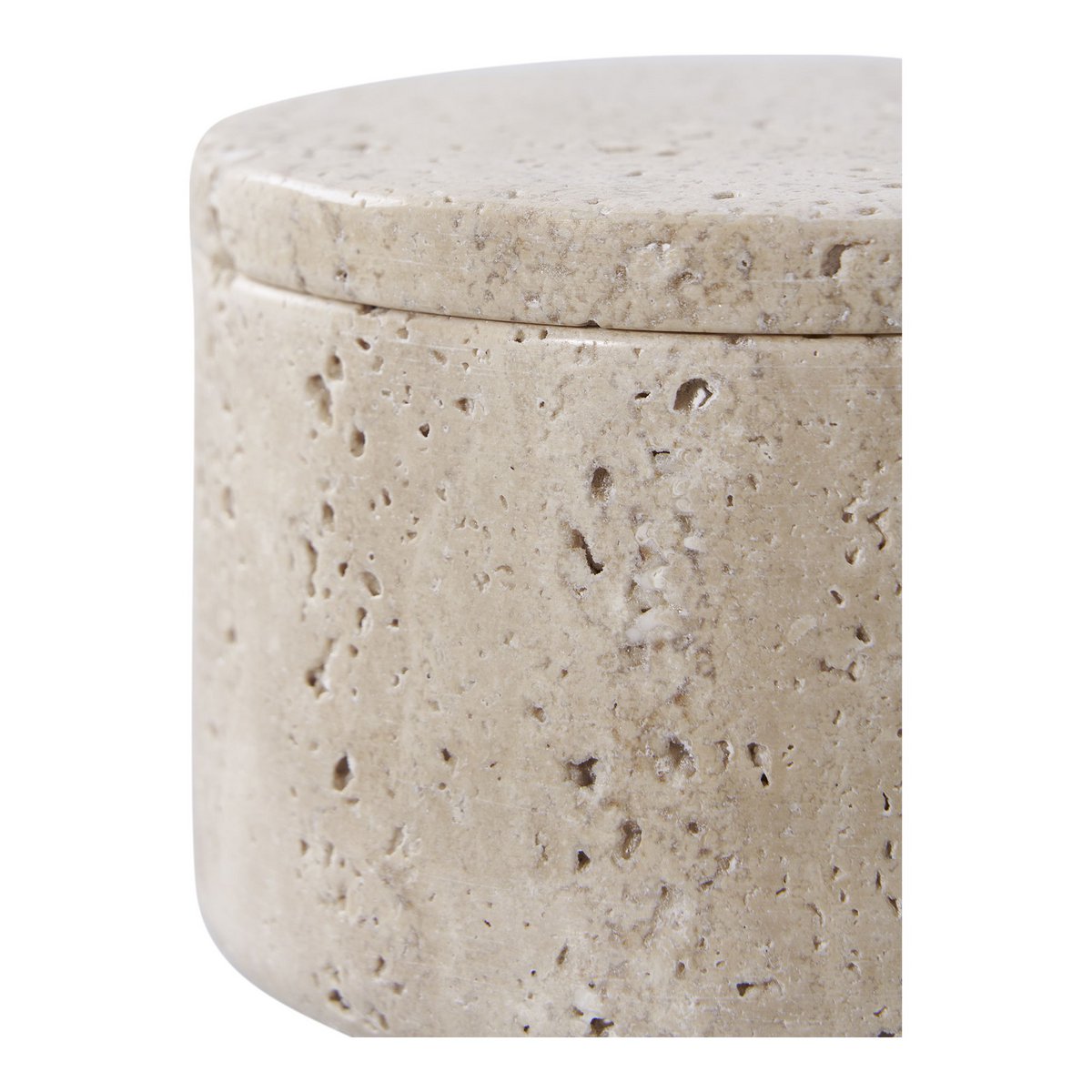 Voorraadpot - Naturel, Travertijn, Ø10x6,5cm