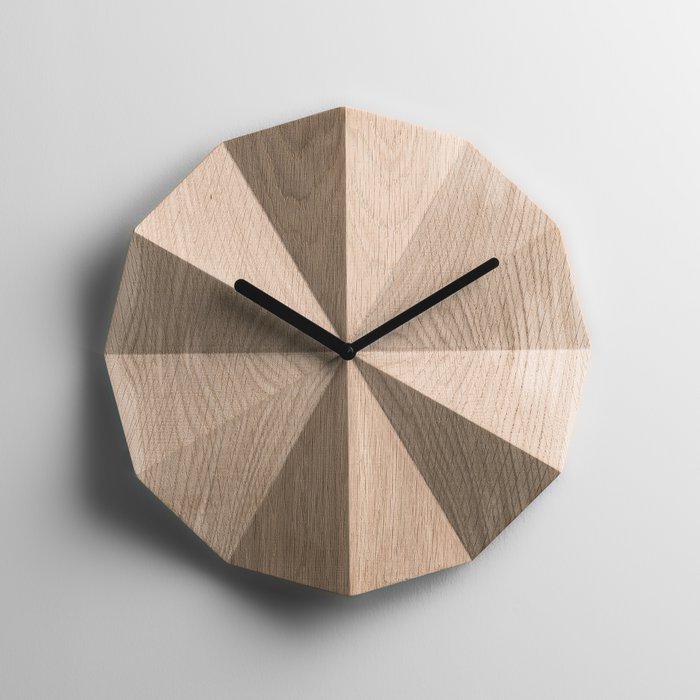 Houten Deltaklok in Eiken
