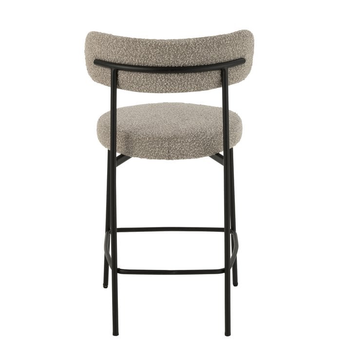 J-Line barstoel Bouclé - multiplex/polyester - grijs/zwart