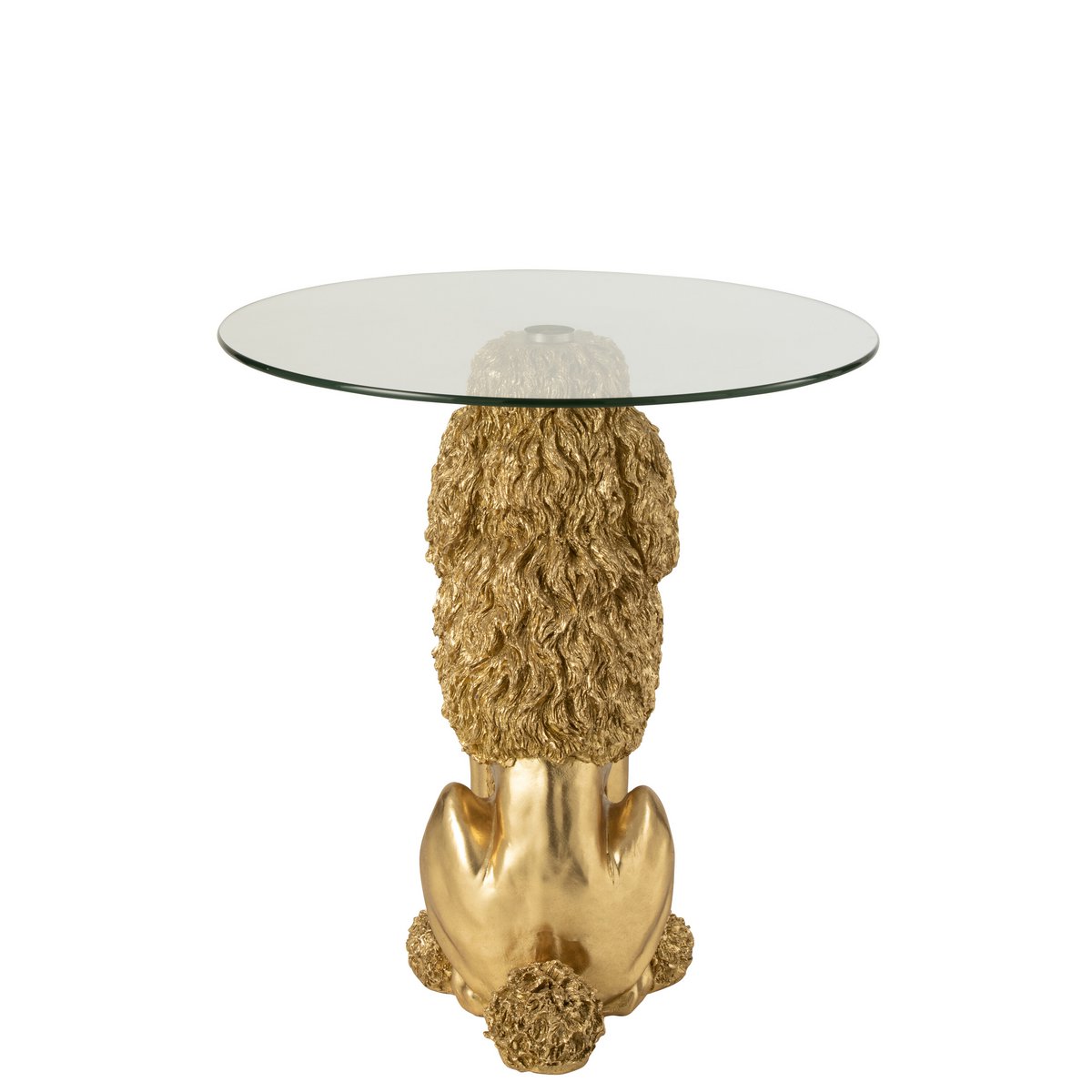 J-Line bijzettafel Poedel Rond - polyresin - goud