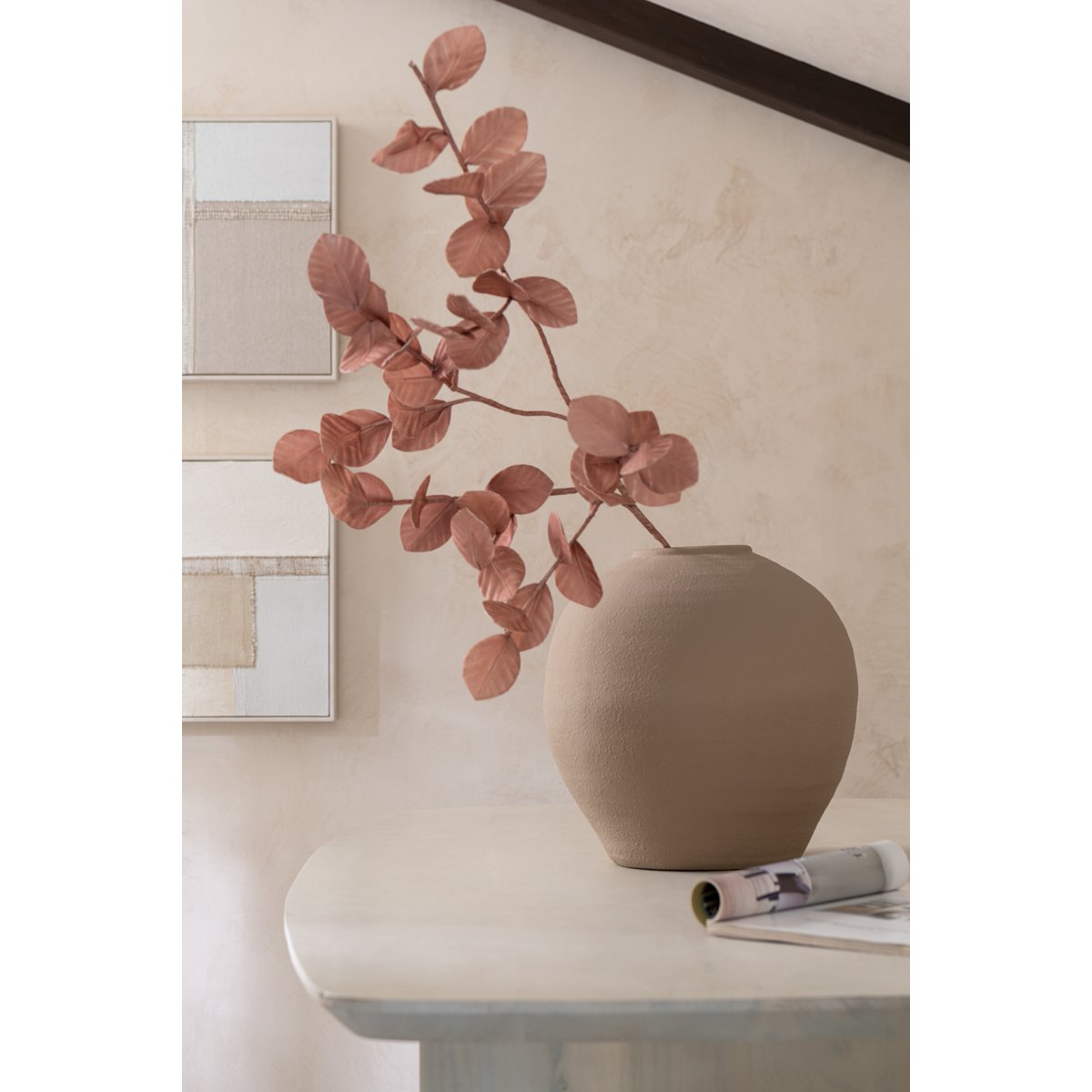 J -lijn vaas Cassia Ovaal - Kermily - Natuurlijk - Ø 39 cm