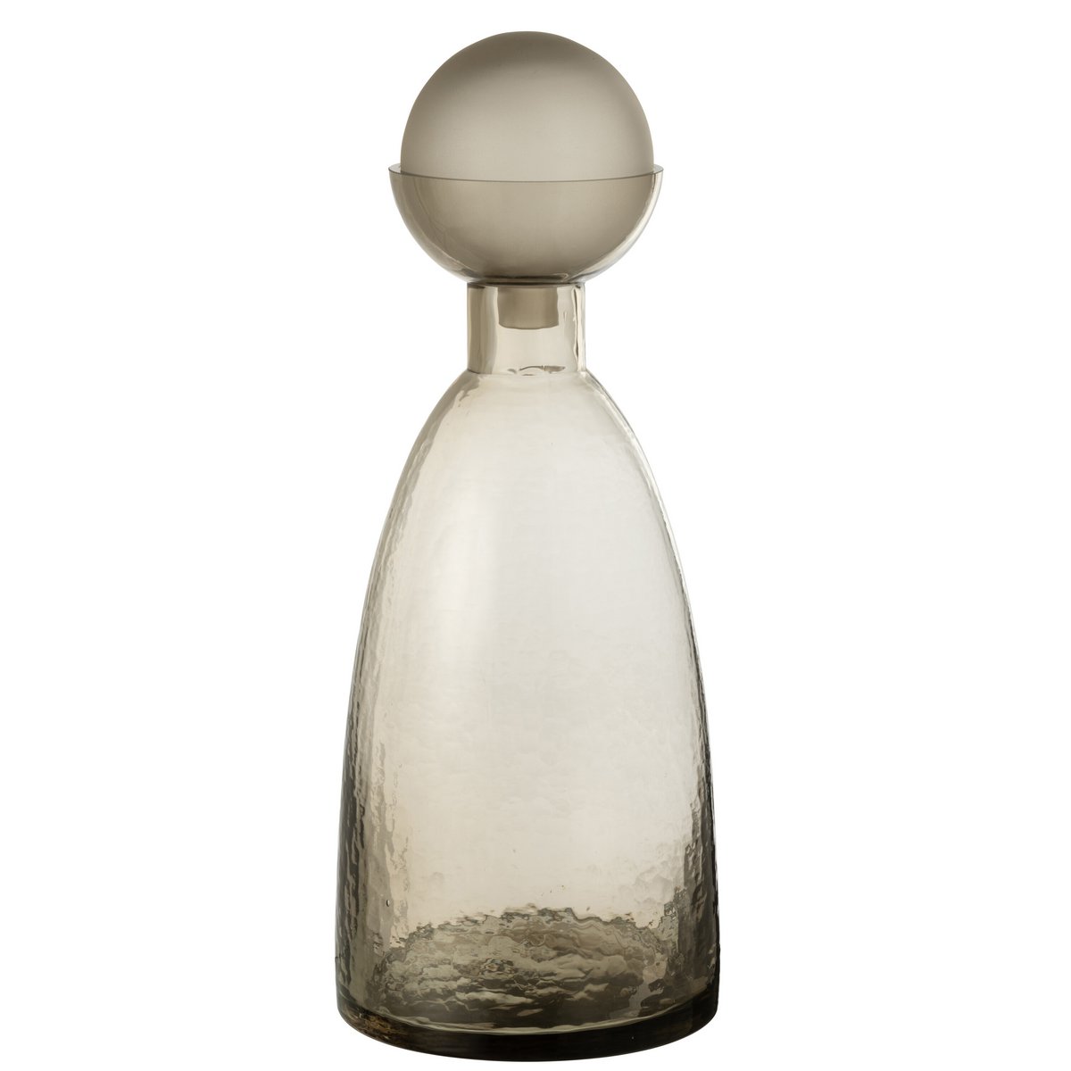 J-Line Vaas Fles+Dop Yara Glas Greige Large