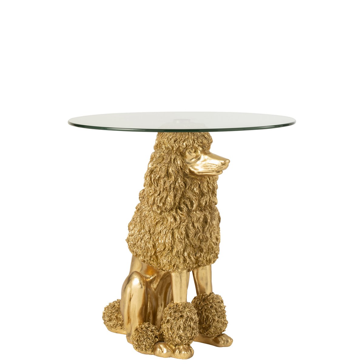 J-Line bijzettafel Poedel Rond - polyresin - goud