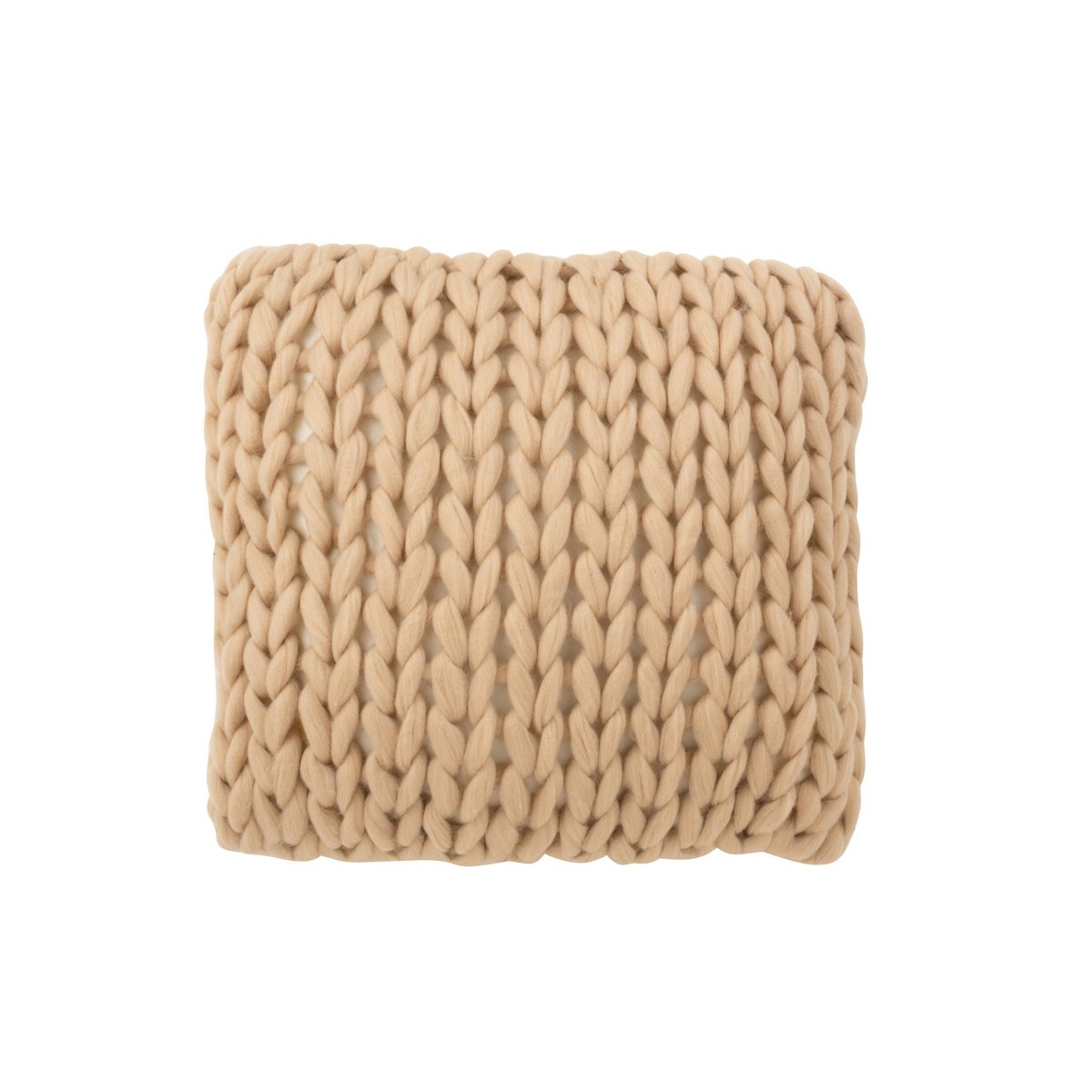 J-Line kussen Gebreid Acryl - polyester - creme