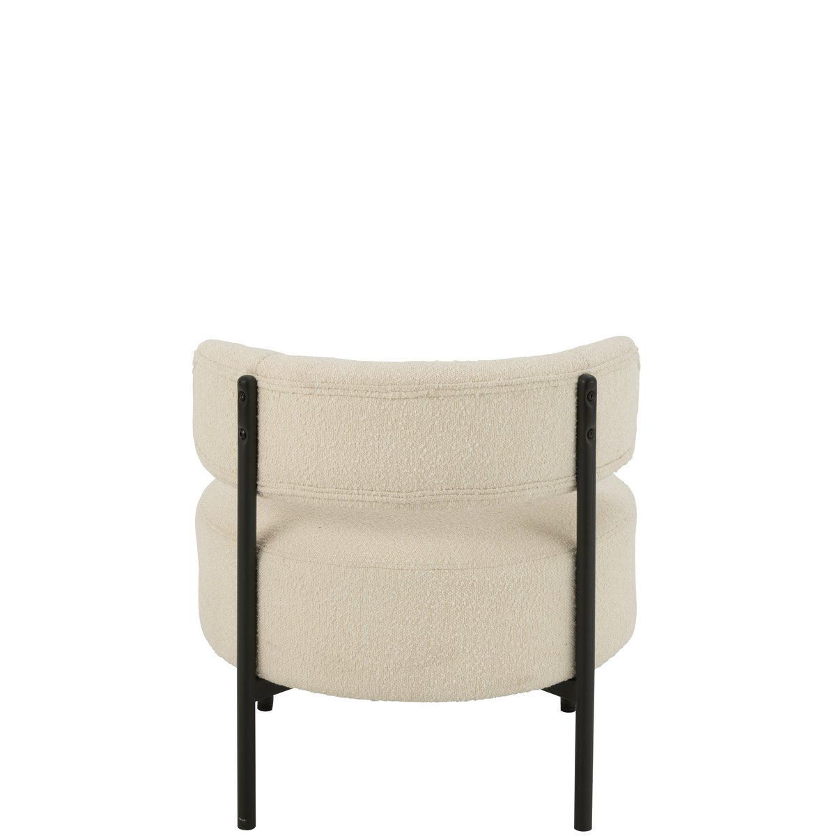 J-Line Loungestoel Boucle Multiplex/Polyester Wit/Zwart