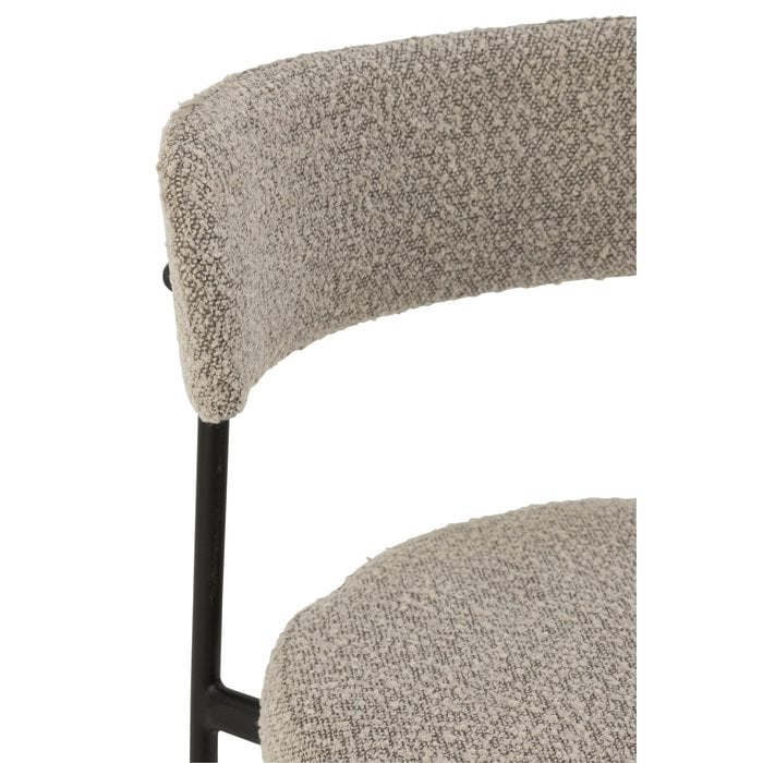 J-Line barstoel Bouclé - multiplex/polyester - grijs/zwart