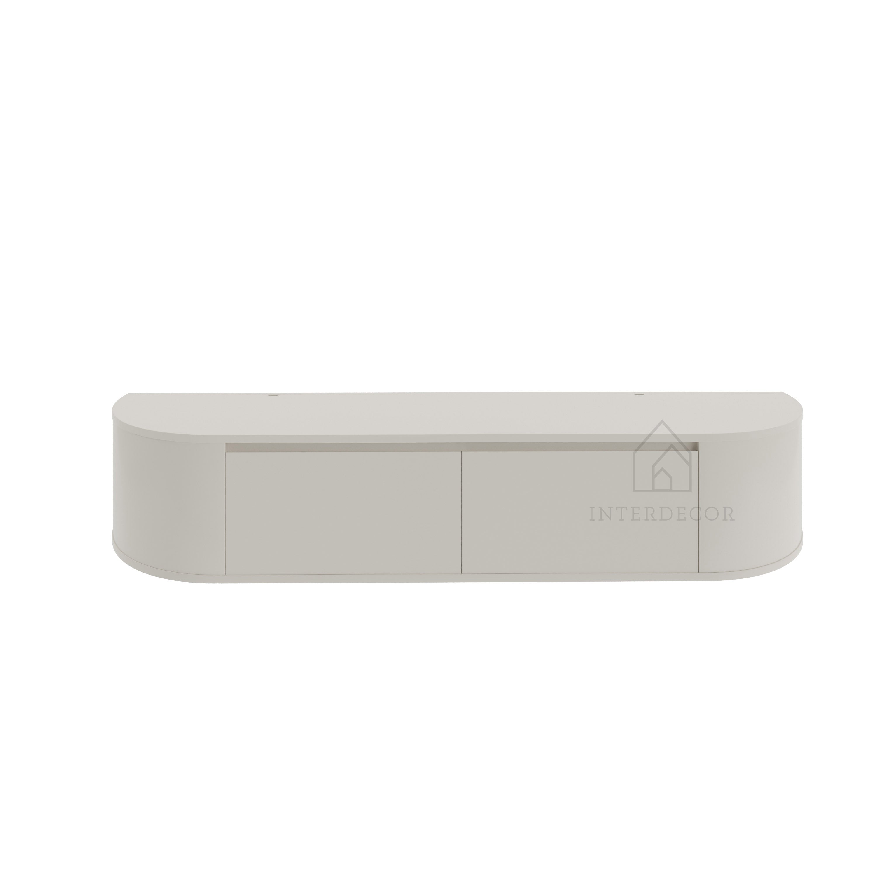Elegance Collection Japandi Aura Curved TV Meubel zwevend beige