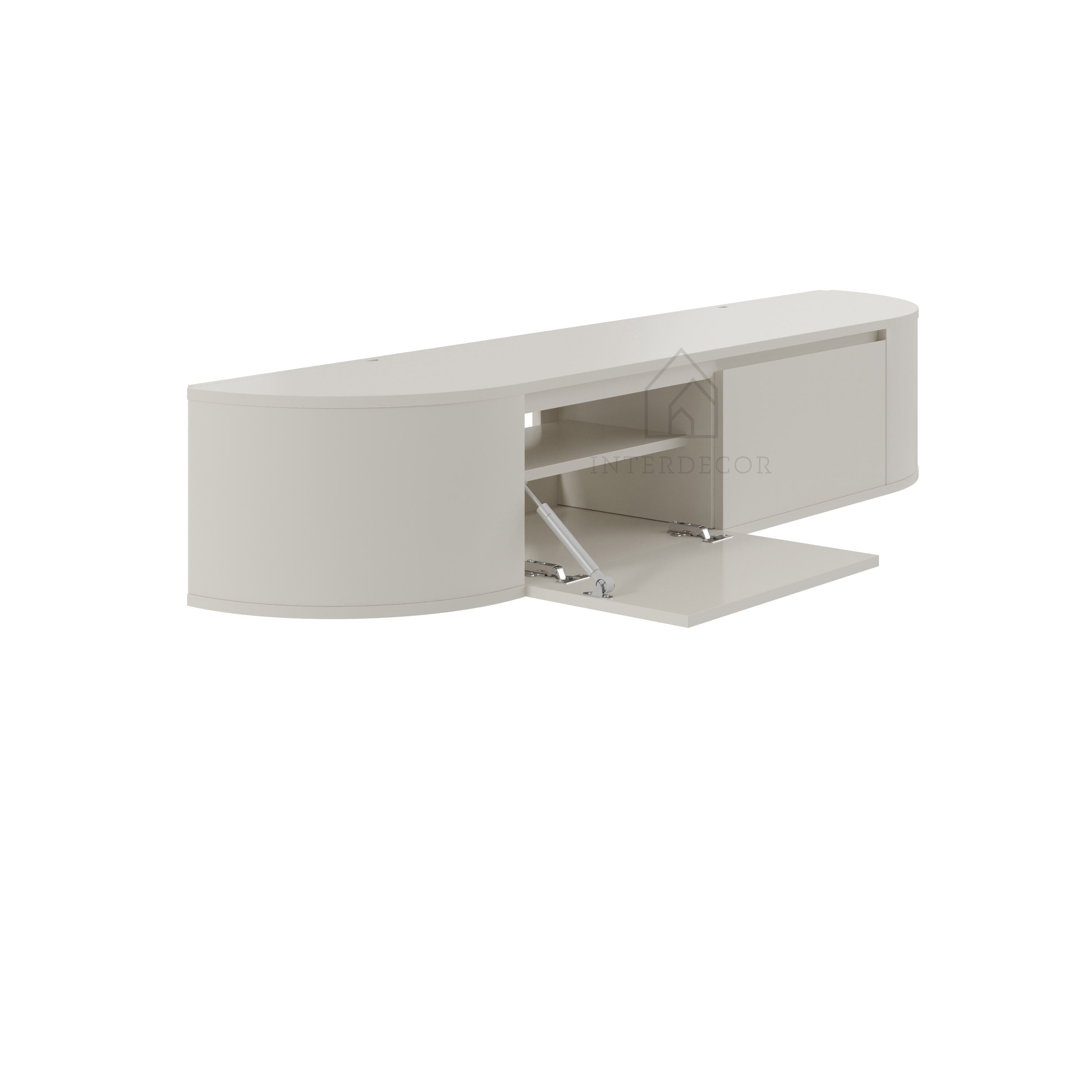 Elegance Collection Japandi Aura Curved TV Meubel zwevend beige