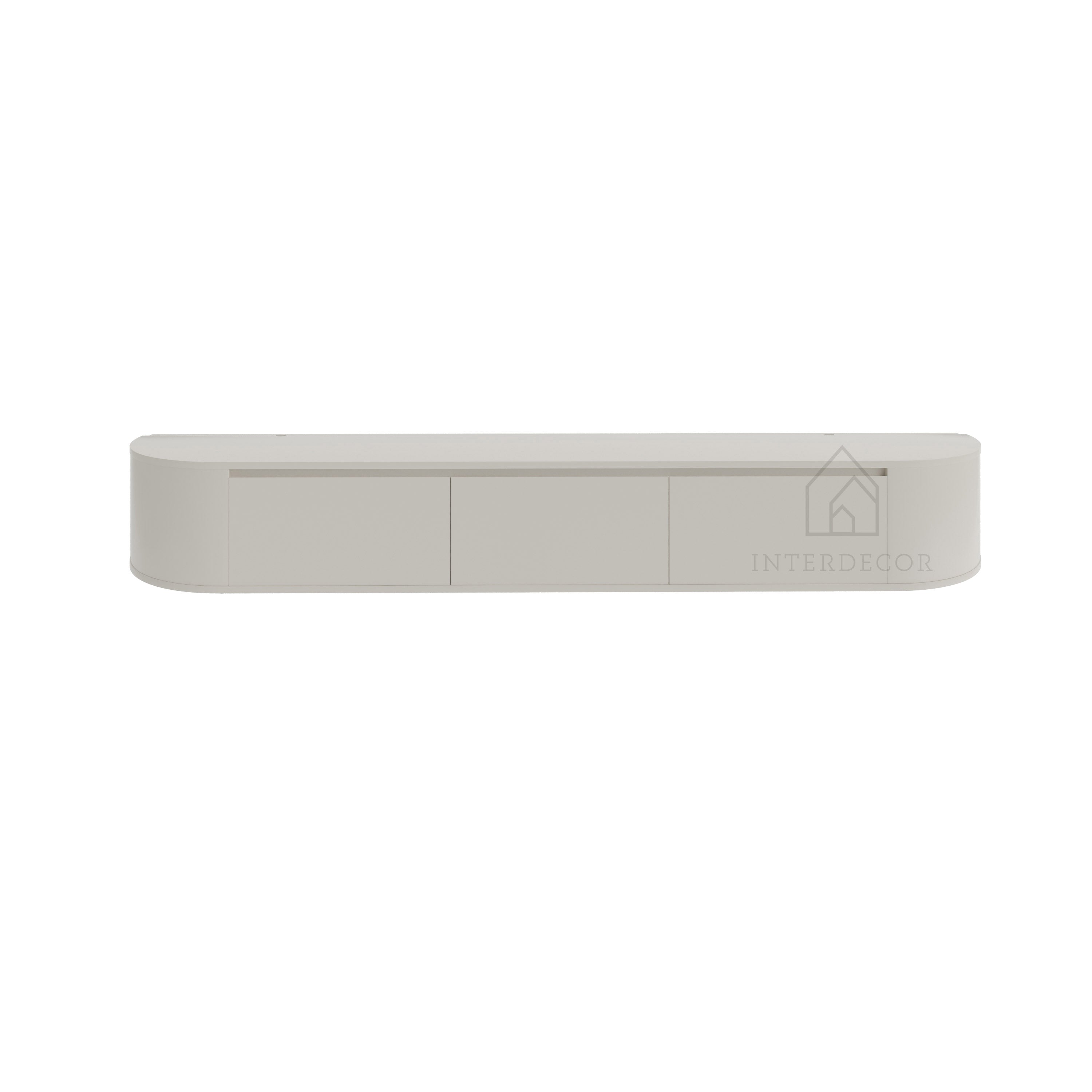Elegance Collection Japandi Aura Curved TV Meubel zwevend beige