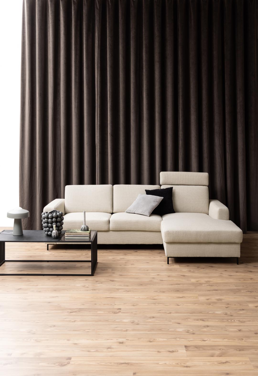 Salontafel Esme Marmerlook en rookglas, 120 x 60cm, kleur zwart