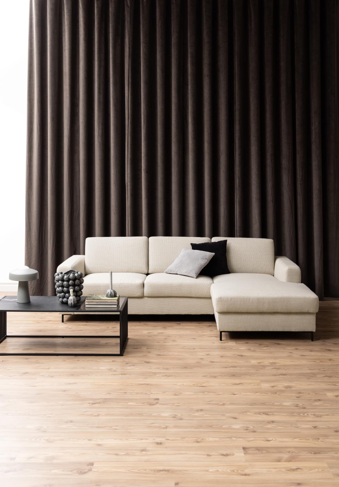 Salontafel Esme Marmerlook en rookglas, 120 x 60cm, kleur zwart